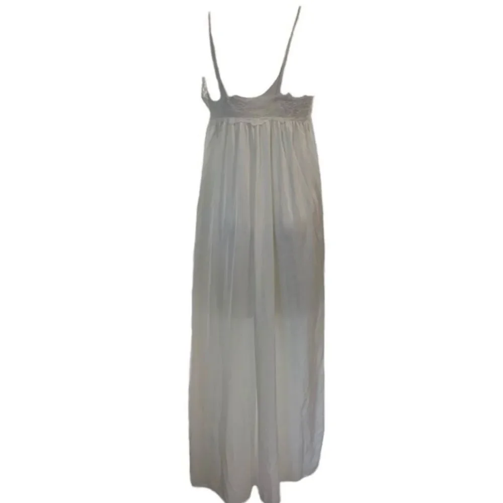 Val Mode Vintage Lace & Satin Slip Maxi Night Gown FLAWED M - Picture 5 of 16